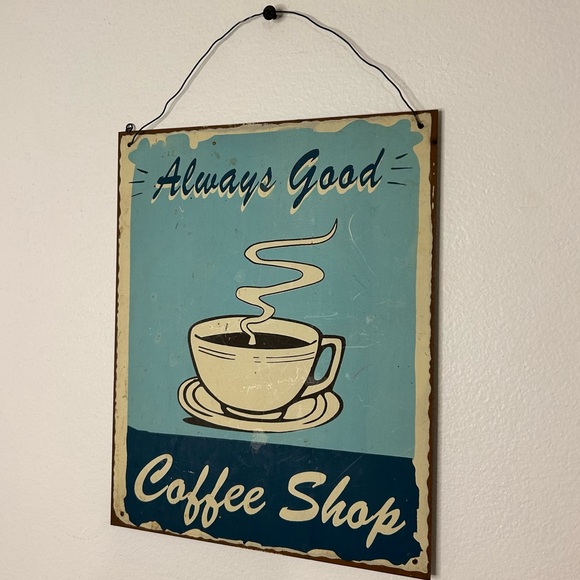 Rustic Metal Coffee Sign - Picture 2 of 4